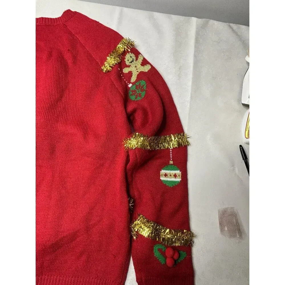 Junior Womens Red Merry Everything Christmas Holiday Sweater Top Shirt See Pics - Picture 7 of 10